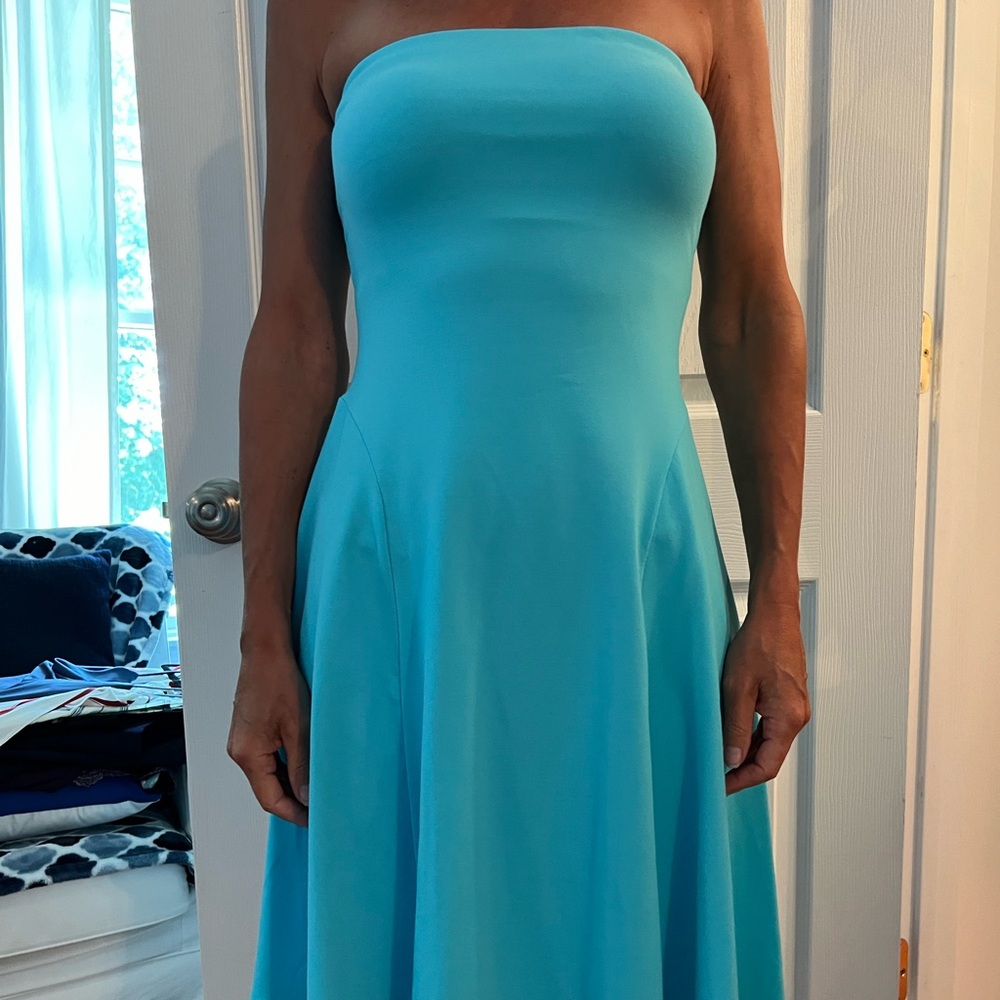 Susana Monaco blue strapless dress